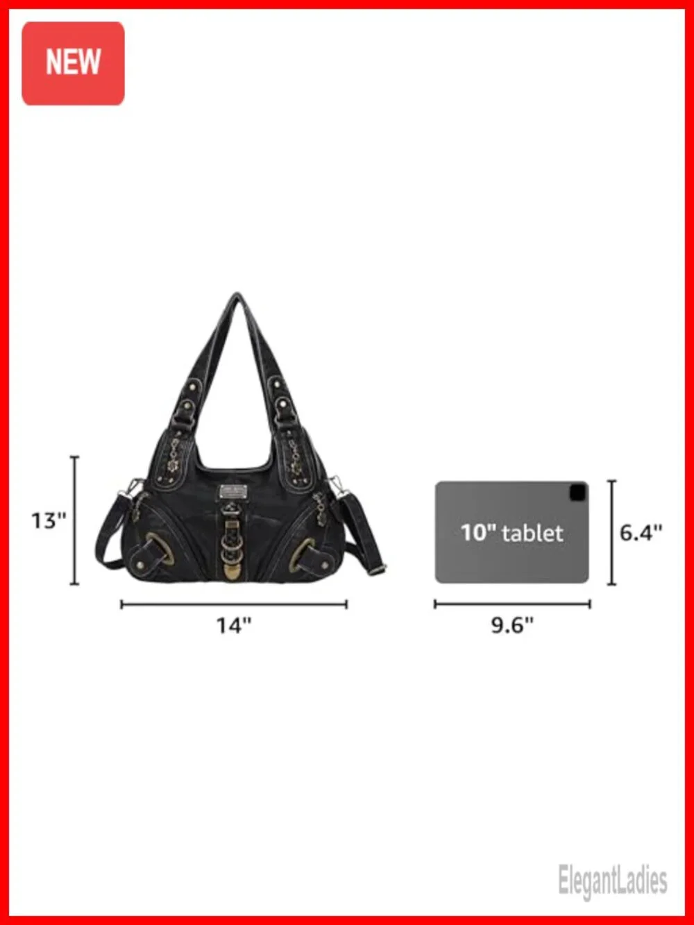 Washed PU Leather Hobo Satchel Bag Convertible Shoulder Bag Women's